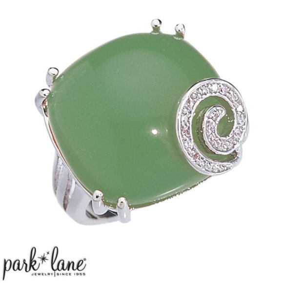 Park Lane Margarita Cocktail Statement Silver Aventurine Ring Green - Picture 1 of 13